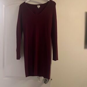 XS maroon long sleeve dress